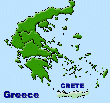 Karte von Griechenland und Kreta